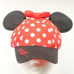 Minnie Mouse Disney Parks Hat Youth Snap Back Red-White-Black